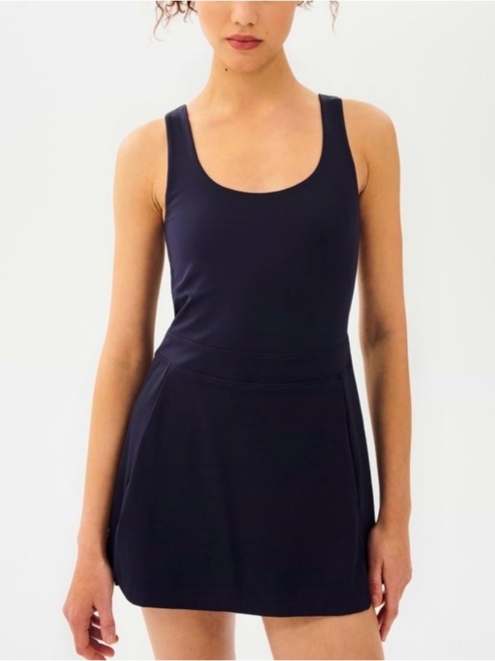 Splits59 Black Scoop Neck Tennis Dress XS